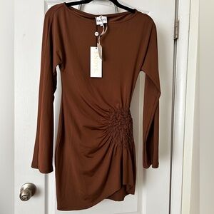 SNDYS Olividae Mini Dress in Mocha Small NWT